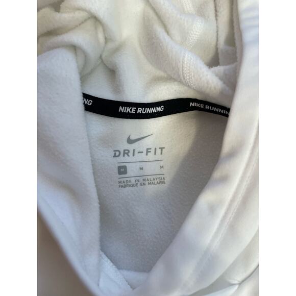 Nike Dry-Fit Activewear Athleisure White Vented Hoodie Glitter Gold Logo Medium - Picture 7 of 11
